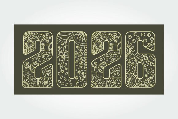 Download 2026 New Year Typography Greeting Card - Year Collection