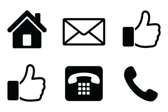 Download House Email Thumbs Up and Phone Icon Set - Premium Resources