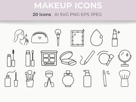 Download Makeup Line Icons Beauty &amp; Cosmetic SVG - Icon Collection
