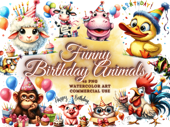 Download Quirky Funny Birthday Clipart Png Bundle - Birthday Collection