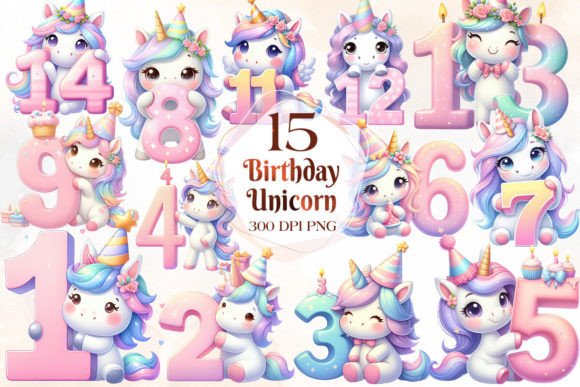 Download Birthday Unicorn Sublimation Clipart - Birthday Collection
