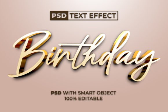 Download Birthday Text Effect Gold Style - Birthday Collection
