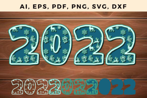 Download Layered New Year&nbsp;2022 &nbsp;Cut File - Premium Resources